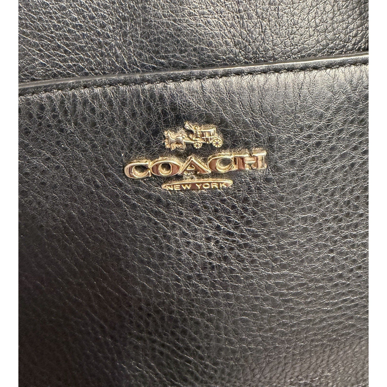 Authentic Coach Minetta Bag Black Beige Logo Gold Hardware