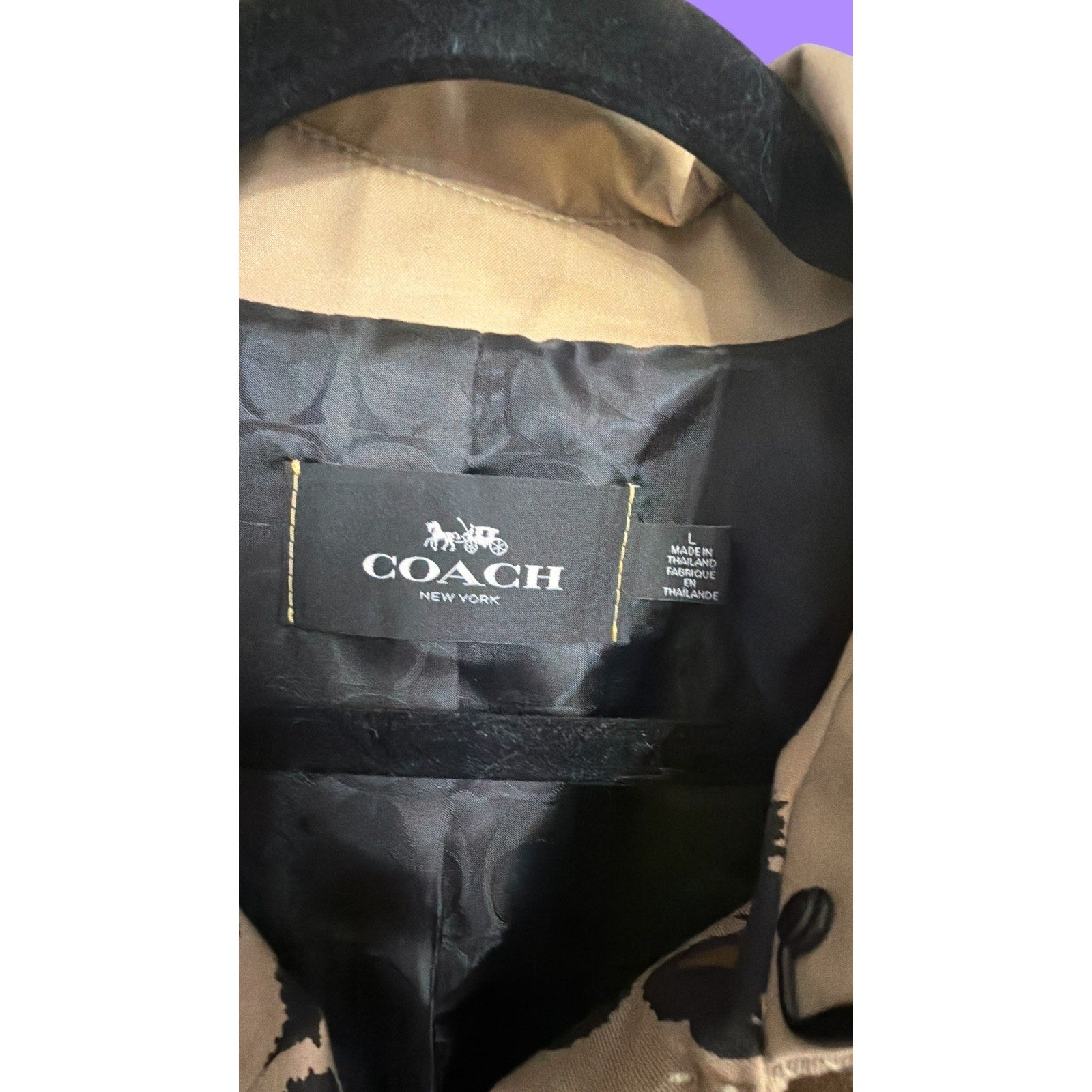 Coach Women's Trench Coat Size Large Leopard Print