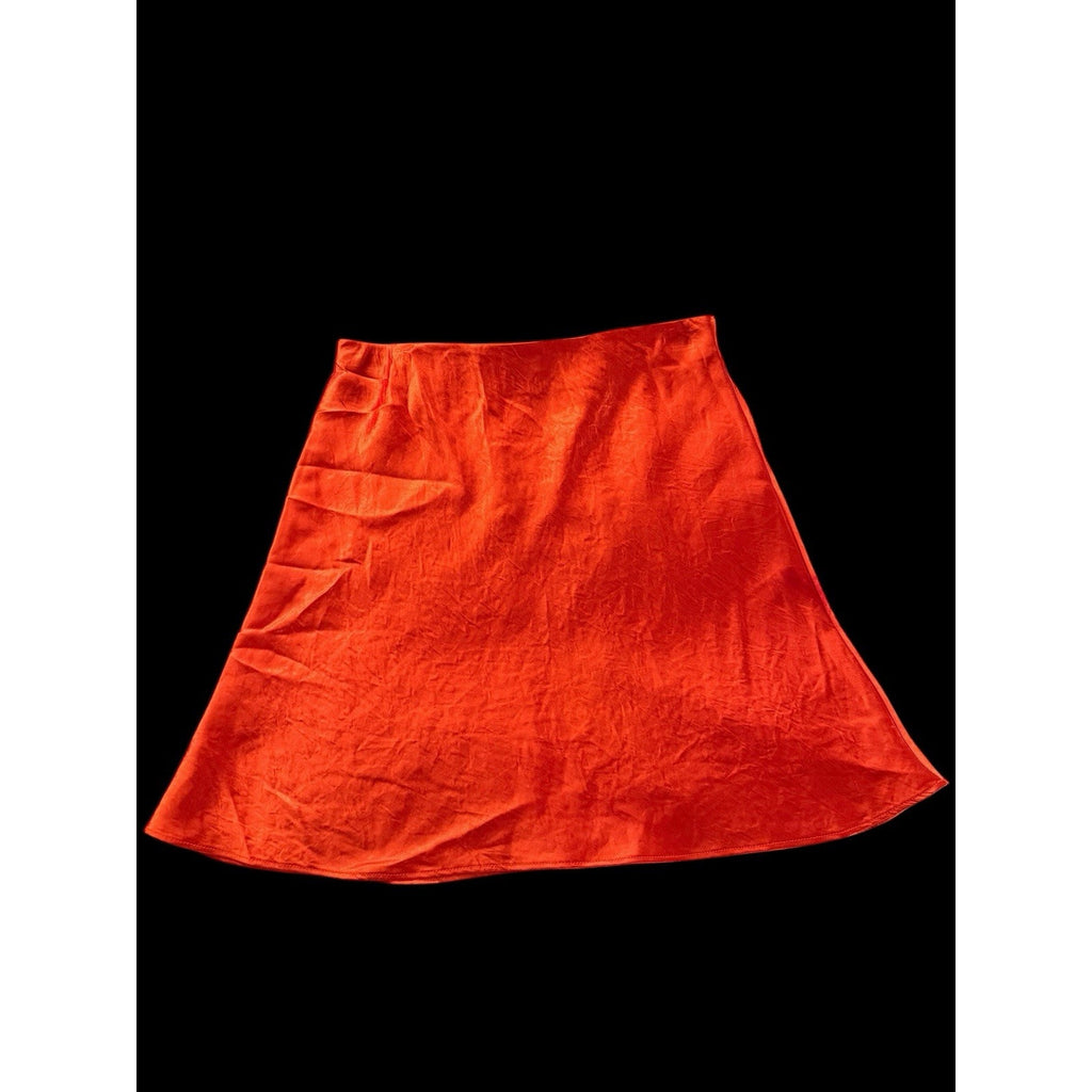 Title: Aritzia Babaton Slip Satin Mini Skirt Orange Coral High Sheen Size 4