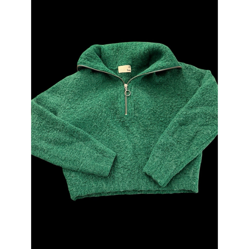 Wilfred Free Aritzia Green Alpaca Blend Quarter Zip Sweater Size XXS