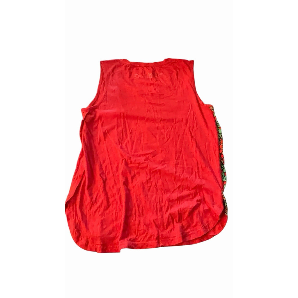 Desigual Sleeveless Mandala Print Top – Vibrant Red Boho Tank With Sequins