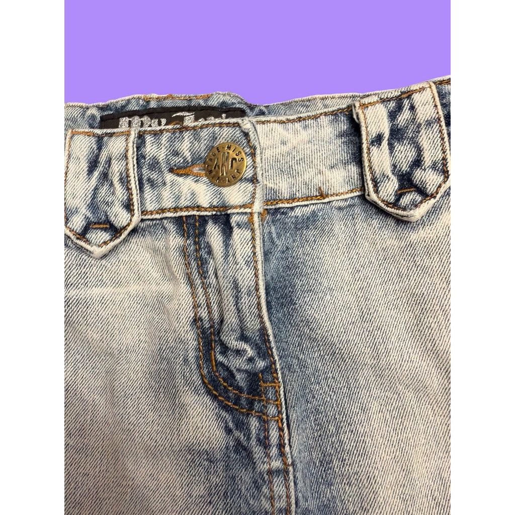 Y2K Blue Denim Mini Skirt Embroidered Back Pockets EU 34 - US size XS - 0/2