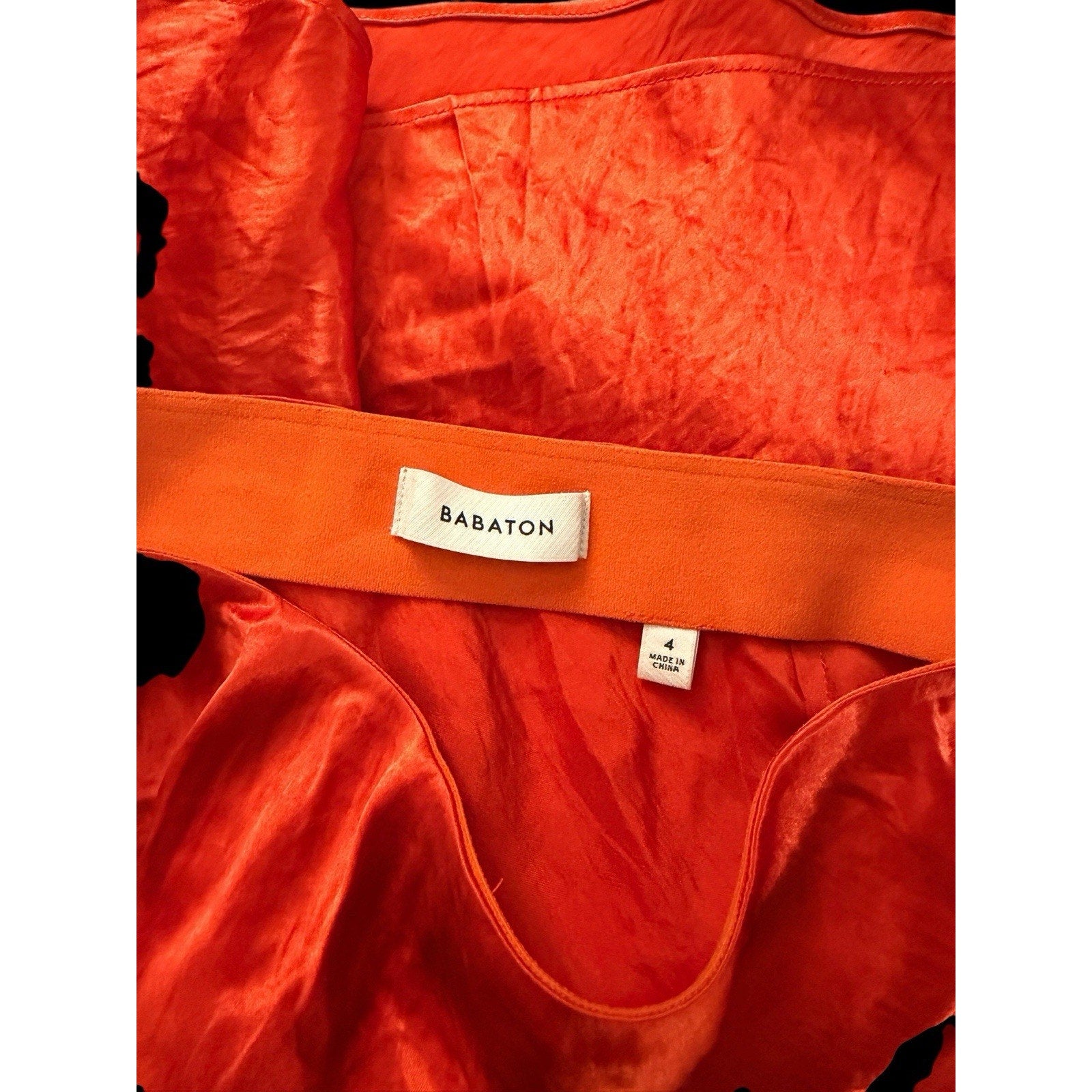Title: Aritzia Babaton Slip Satin Mini Skirt Orange Coral High Sheen Size 4