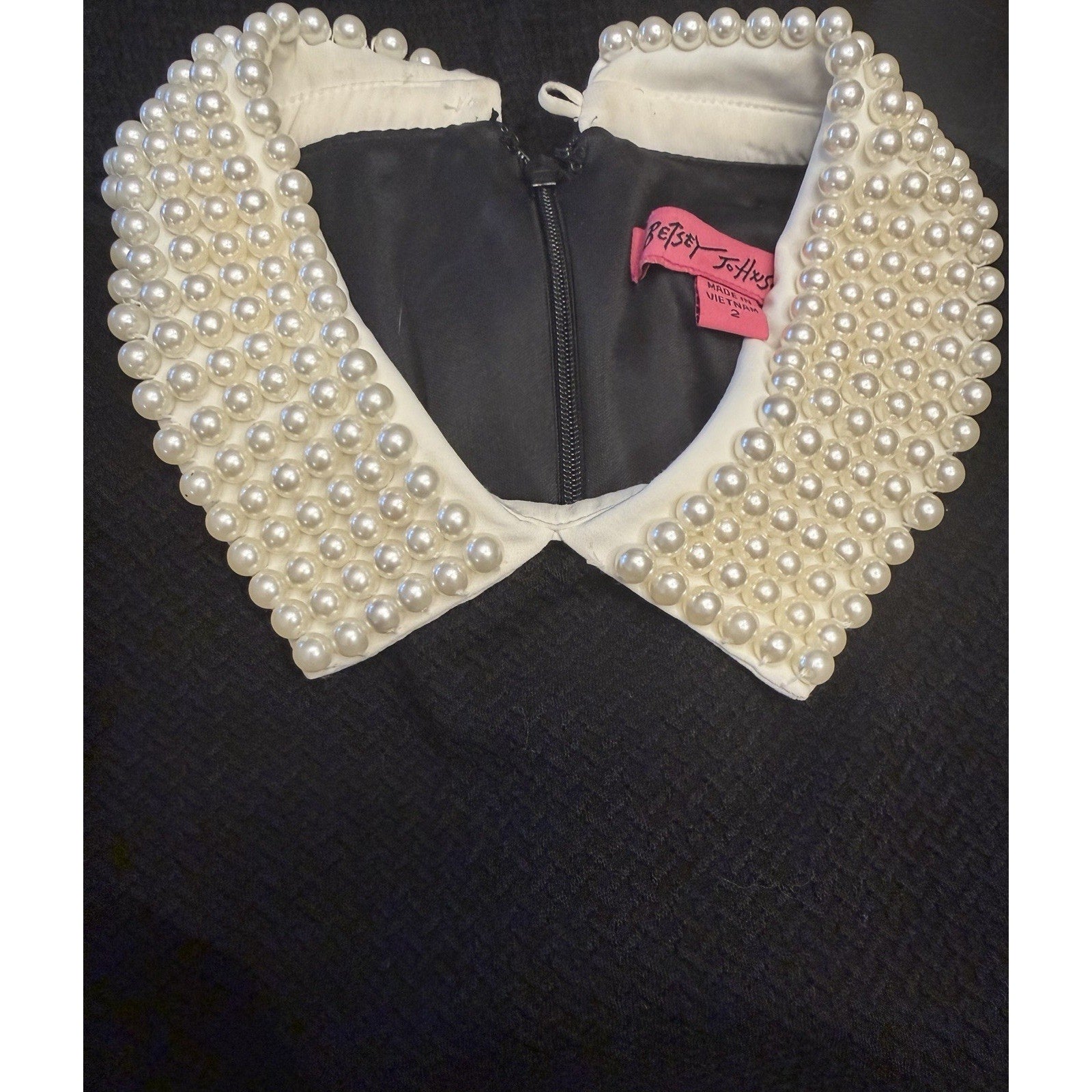 Betsey Johnson Size2 Fit Flare Dress Pearl Collar As Seen On Pretty Little Liars