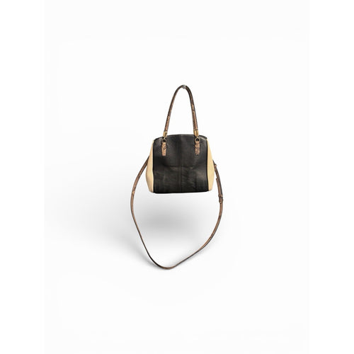 Authentic Coach Minetta Bag Black Beige Logo Gold Hardware