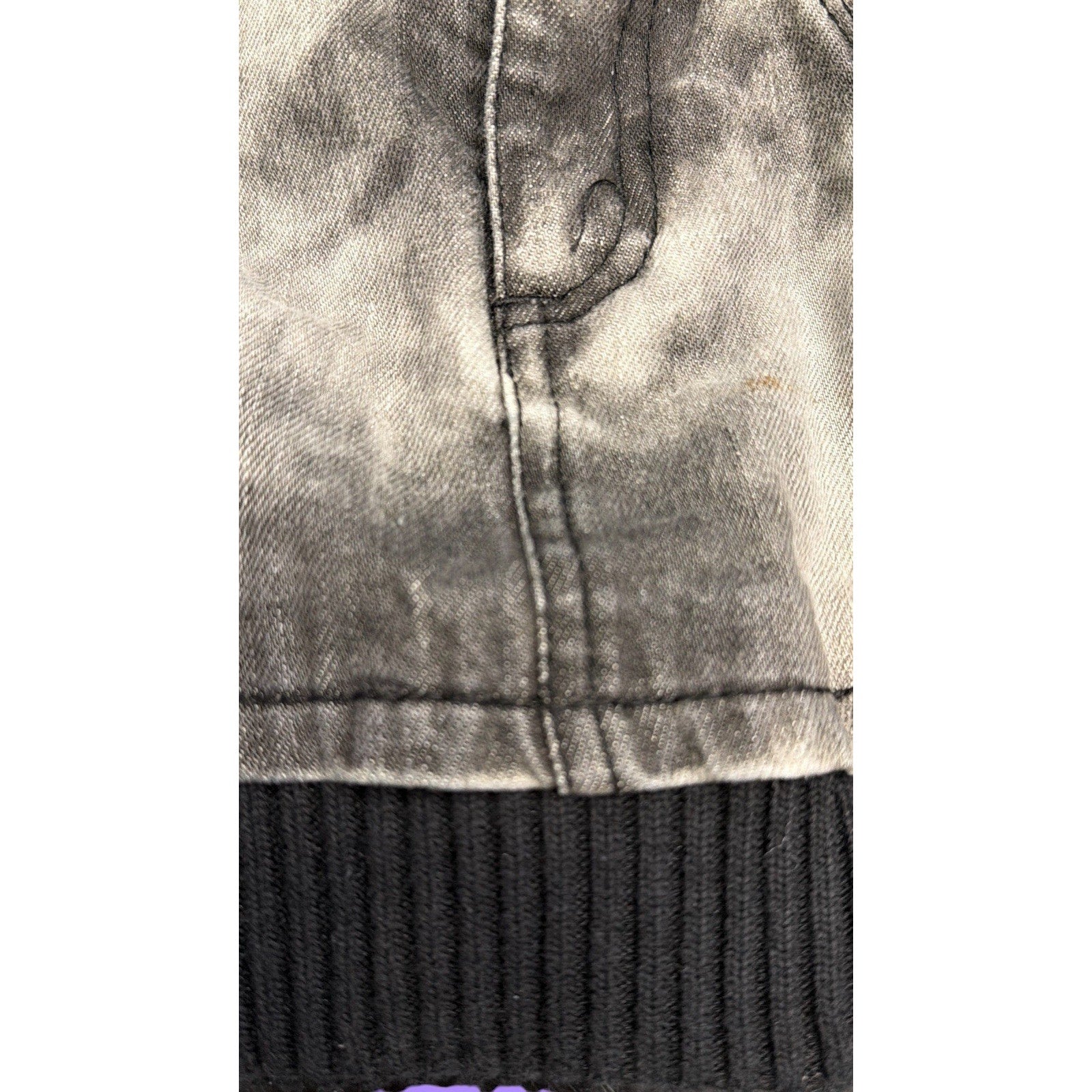 Queen of Darkness Denim Mini Skirt Gray Black Straps Goth - Size S Vintage Y2K