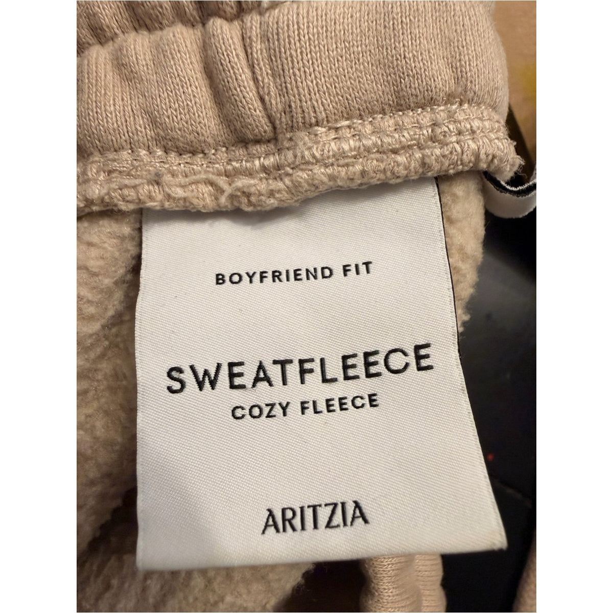 Aritzia Sweatfleece Cozy Fleece Boyfriend Fit Sweatpants in Beige Size M