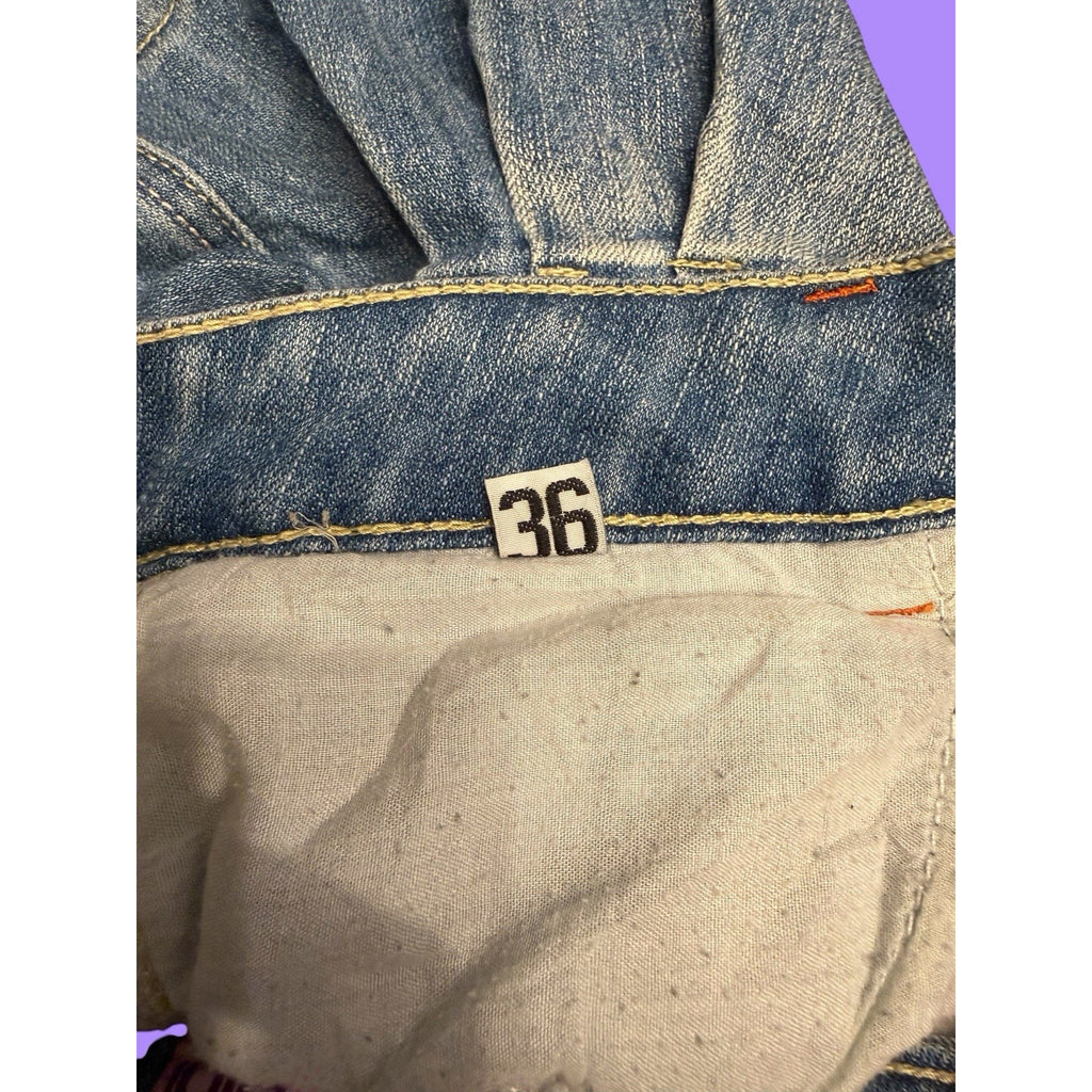 Y2K Denim Mini skirt with pleats embroidered pocket design size EUR 36 (us 4)