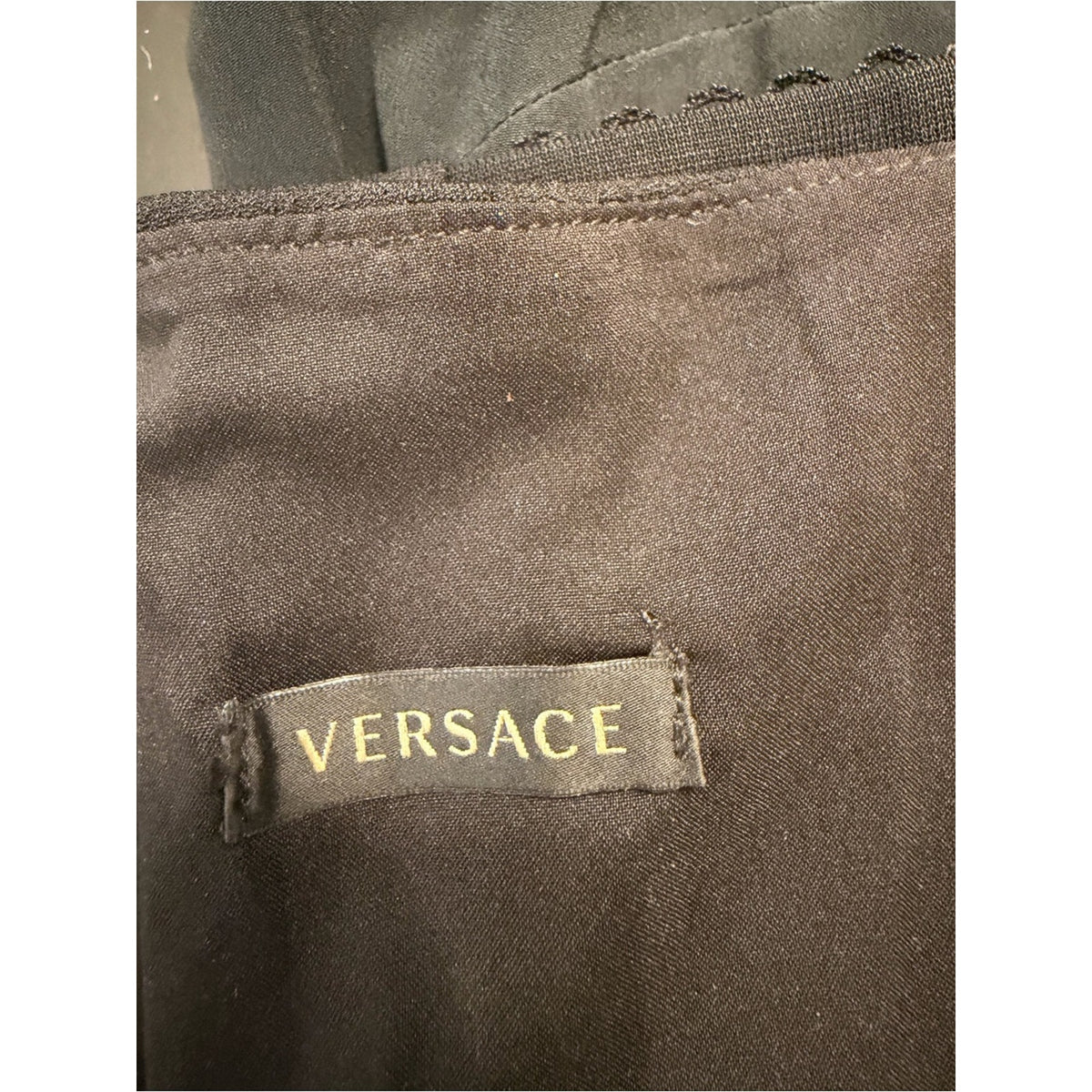 Versace 2018 Barocco Silk Bustier Red Gold Black Lace  Size 36 (2) Made in Italy