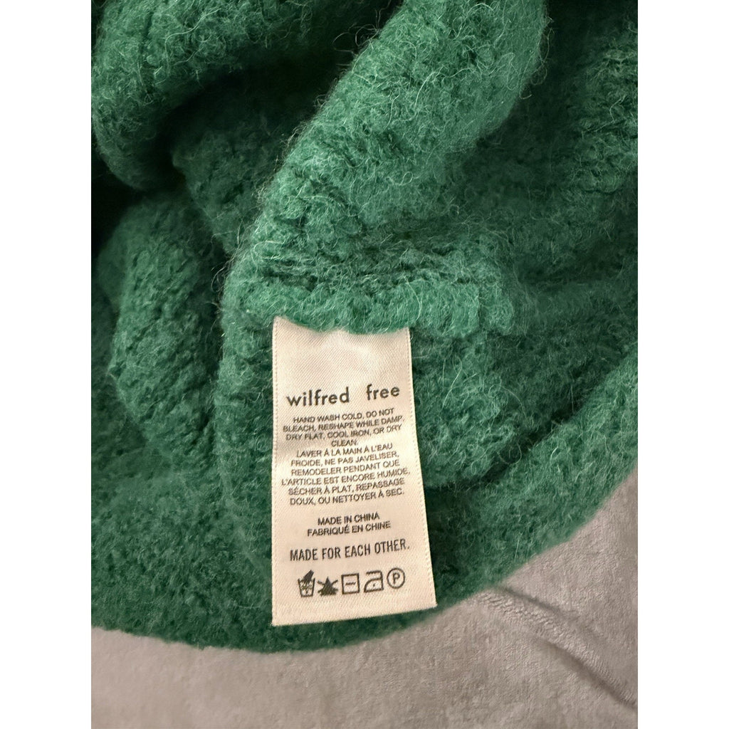 Wilfred Free Aritzia Green Alpaca Blend Quarter Zip Sweater Size XXS