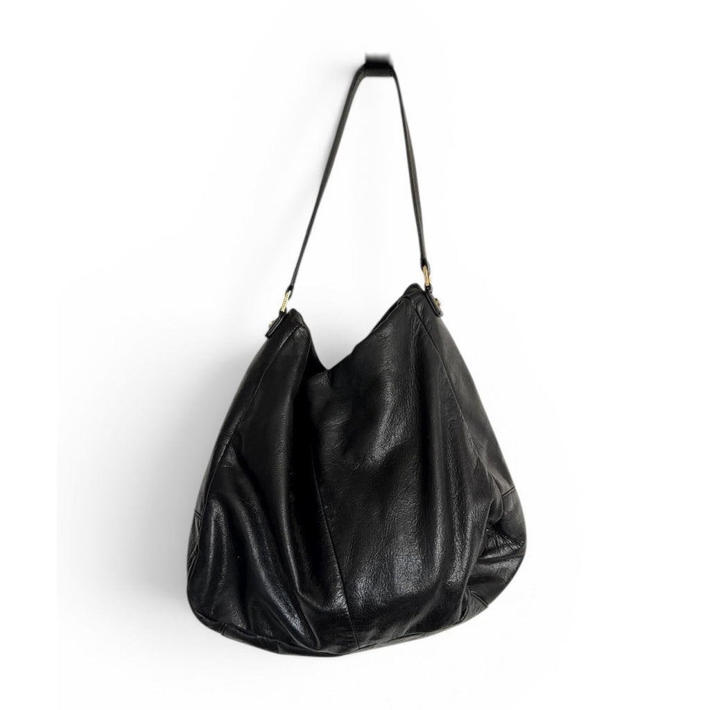Tory Burch Large Slouchy Leather Hobo Gold Hardware Designer Logo