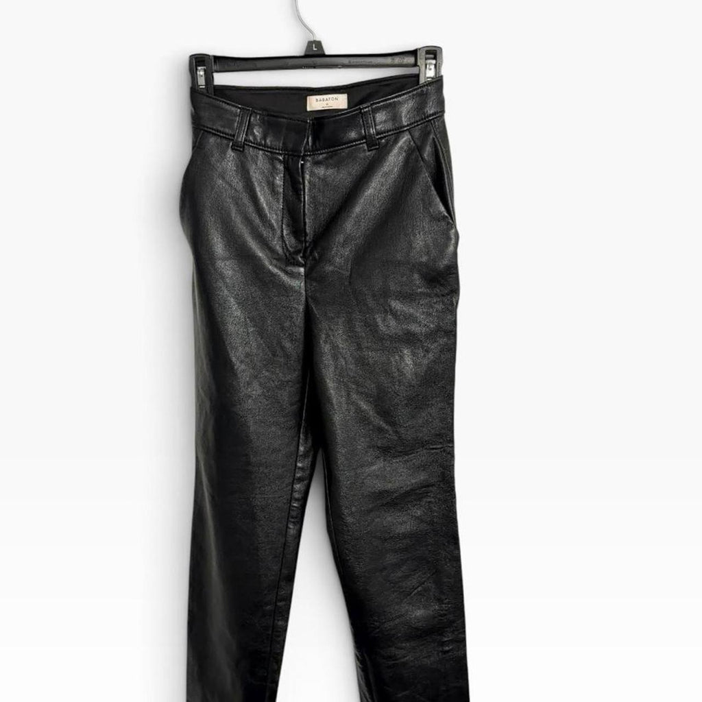 Babaton black faux leather pants