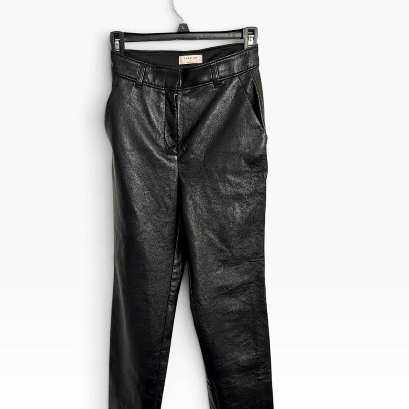 Babaton black faux leather pants