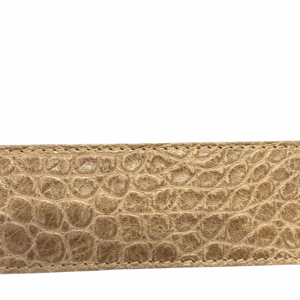 Genuine leather belt with crocodile print low rise Y2K Made in Italy
