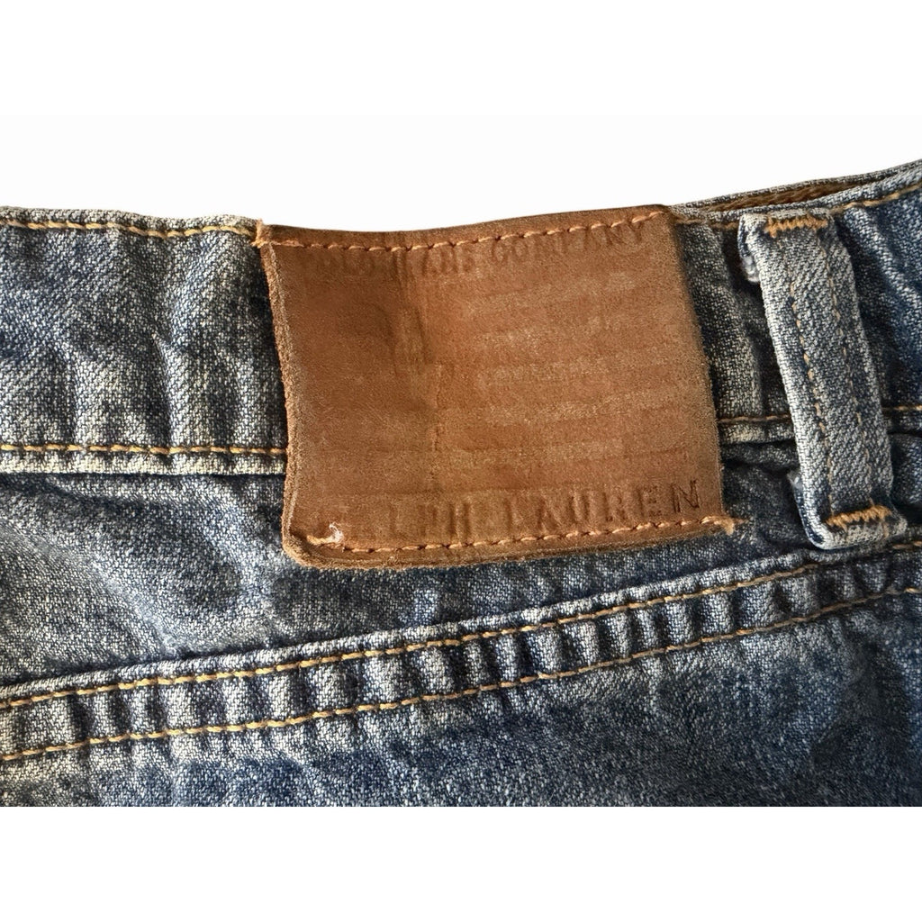 Ralph Lauren Denim Skirt Womens Sz 14 Large Polo Jeans Co. Knee Length Vtg Y2K