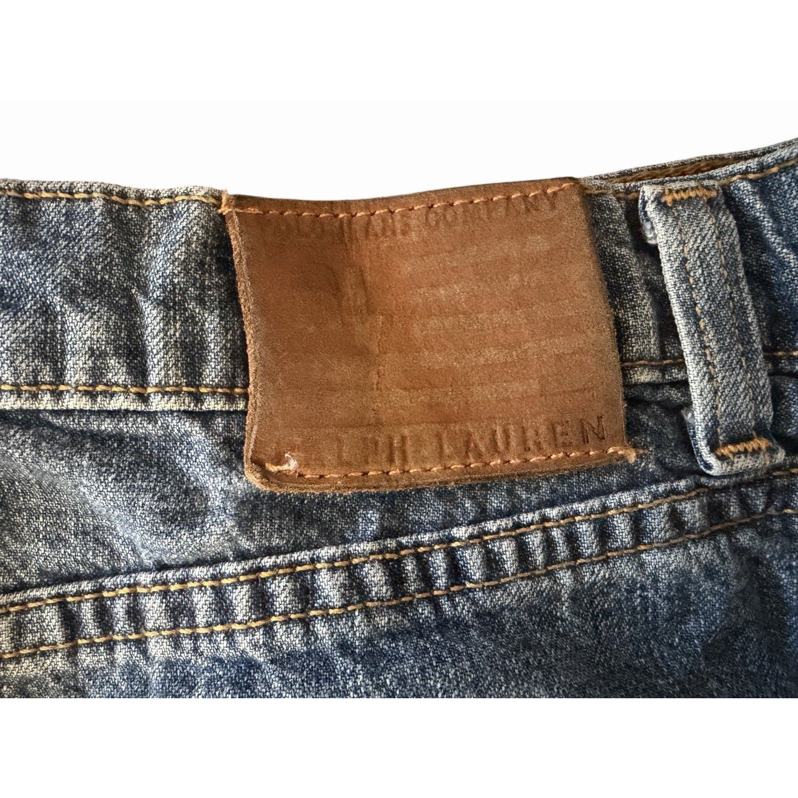 Ralph Lauren Denim Skirt Womens Sz 14 Large Polo Jeans Co. Knee Length Vtg Y2K
