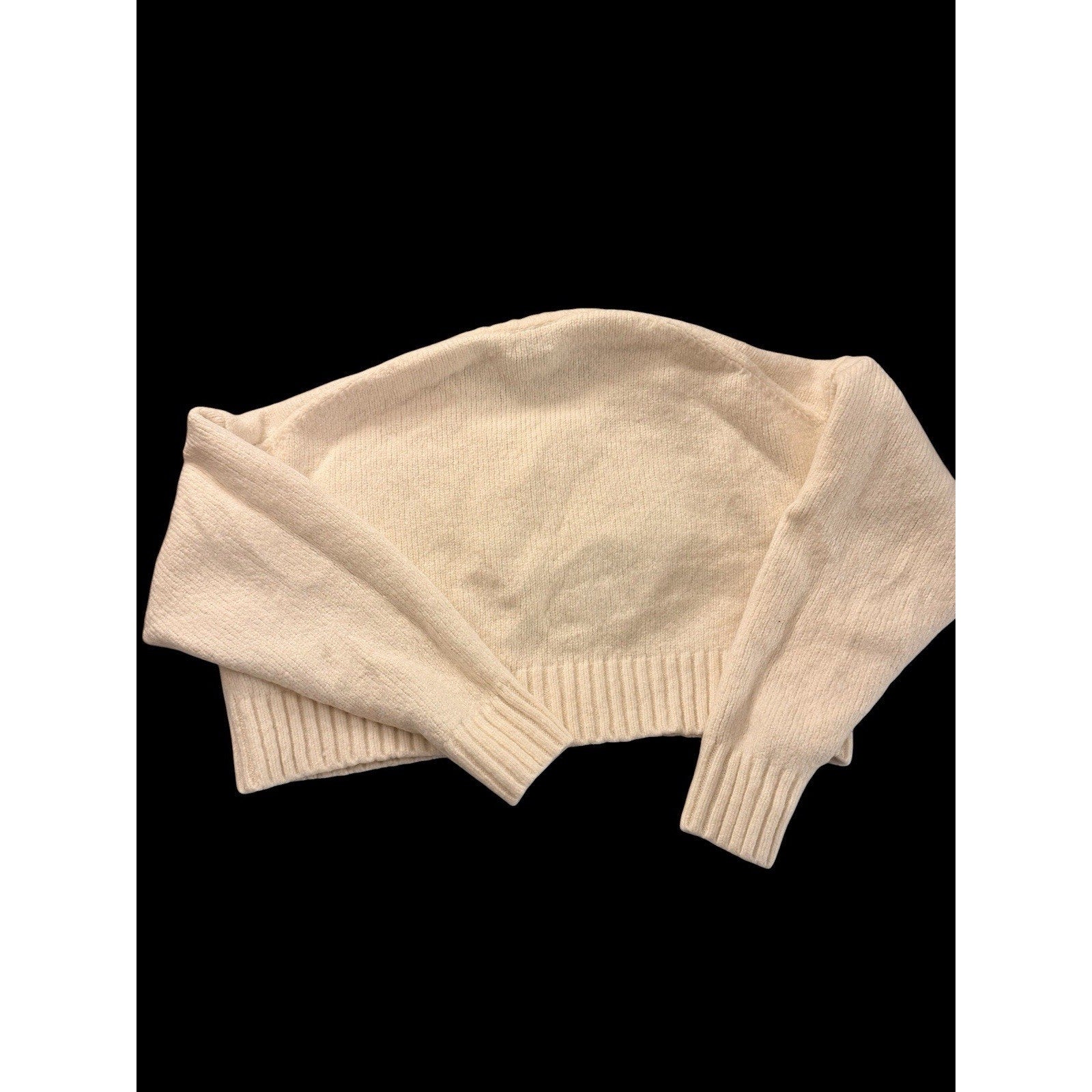 Sunday Best by Aritzia Peggy Cropped Merino Wool Sweater – Cream Size Medium