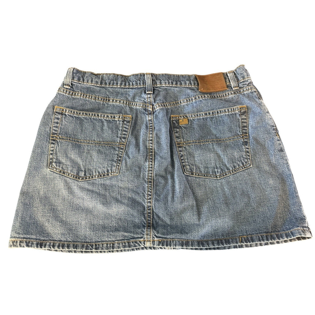 Ralph Lauren Denim Skirt Womens Sz 14 Large Polo Jeans Co. Knee Length Vtg Y2K