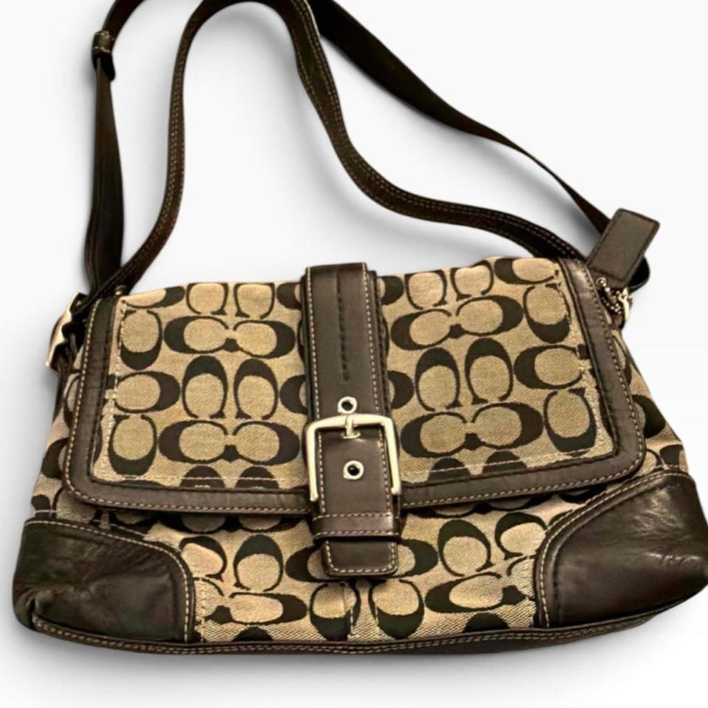 Vintage coach Hampton Signature Buckle Flap Shoulder Bag Y2k