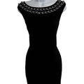 Armani exchange black mini dress with chain detail collar