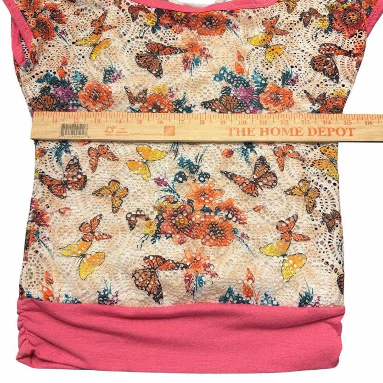 Y2k butterfly mesh layered top