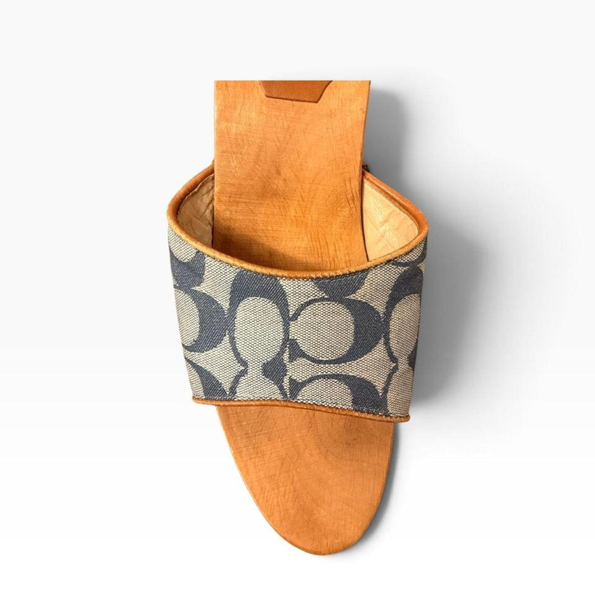Vintage y2k Coach Brenda Blue Wood Clog Sandals