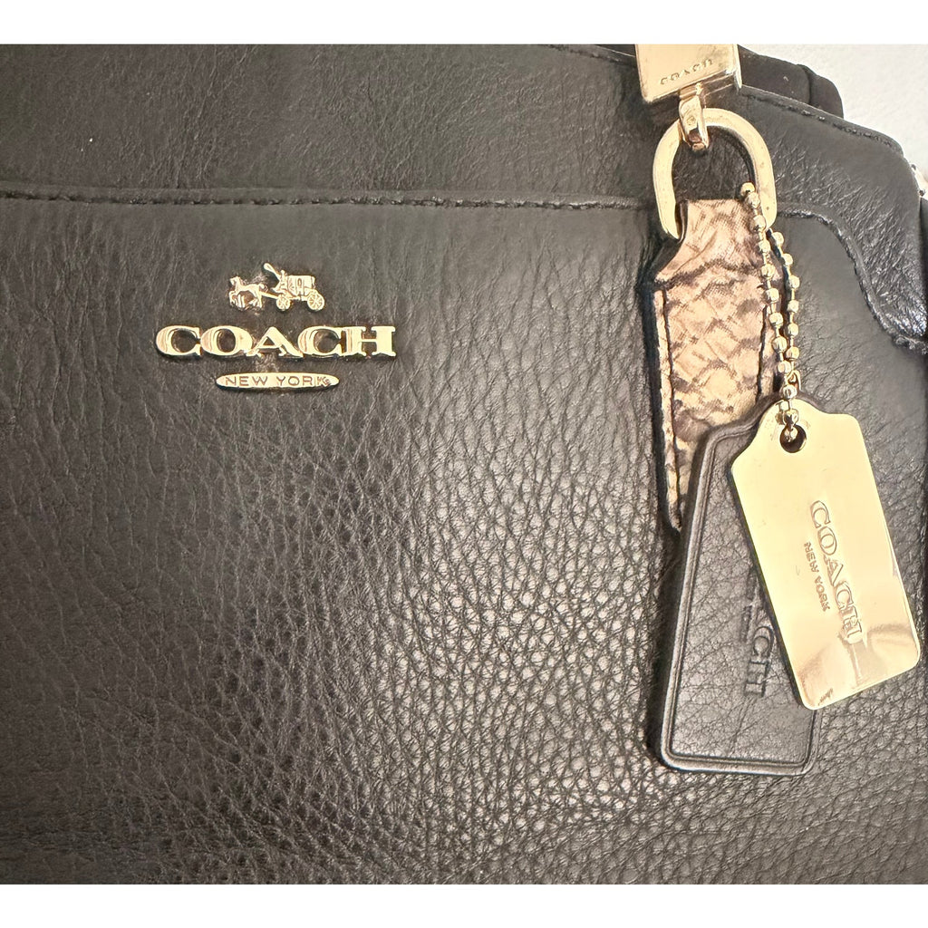 Authentic Coach Minetta Bag Black Beige Logo Gold Hardware