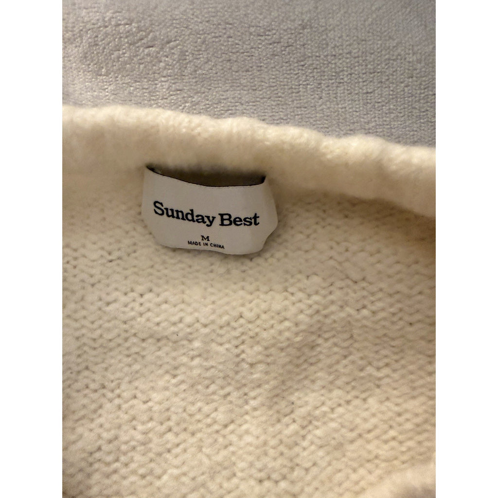 Sunday Best by Aritzia Peggy Cropped Merino Wool Sweater – Cream Size Medium