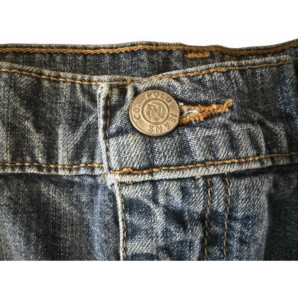 Ralph Lauren Denim Skirt Womens Sz 14 Large Polo Jeans Co. Knee Length Vtg Y2K