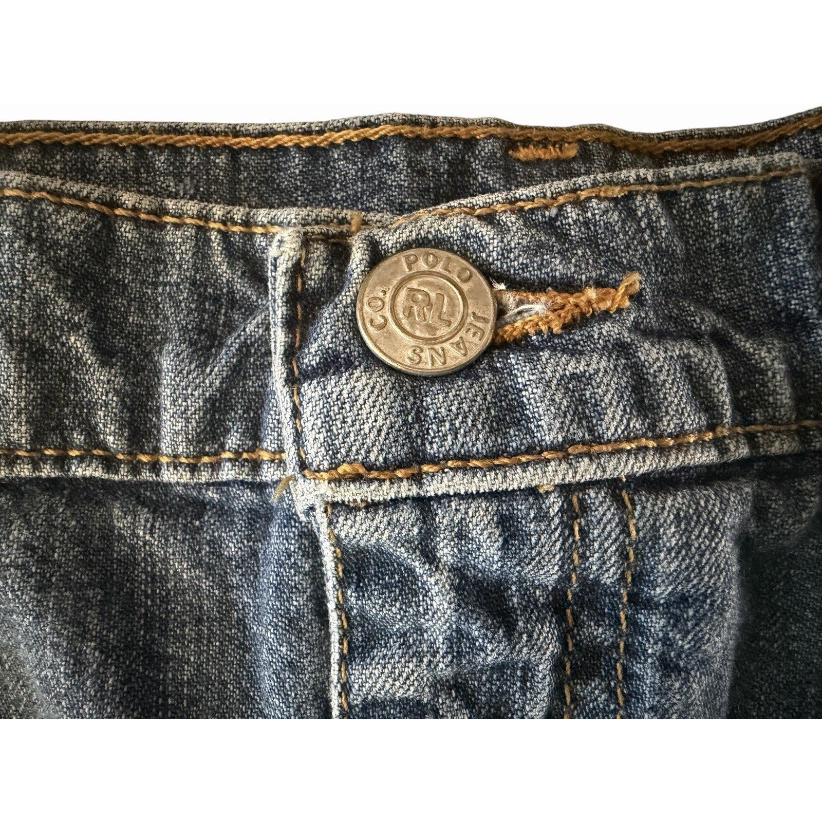 Ralph Lauren Denim Skirt Womens Sz 14 Large Polo Jeans Co. Knee Length Vtg Y2K