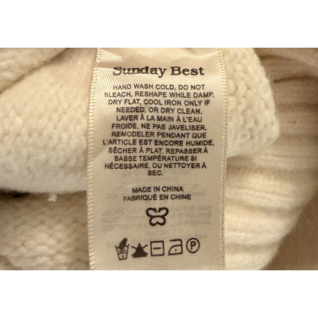 Sunday Best by Aritzia Peggy Cropped Merino Wool Sweater – Cream Size Medium