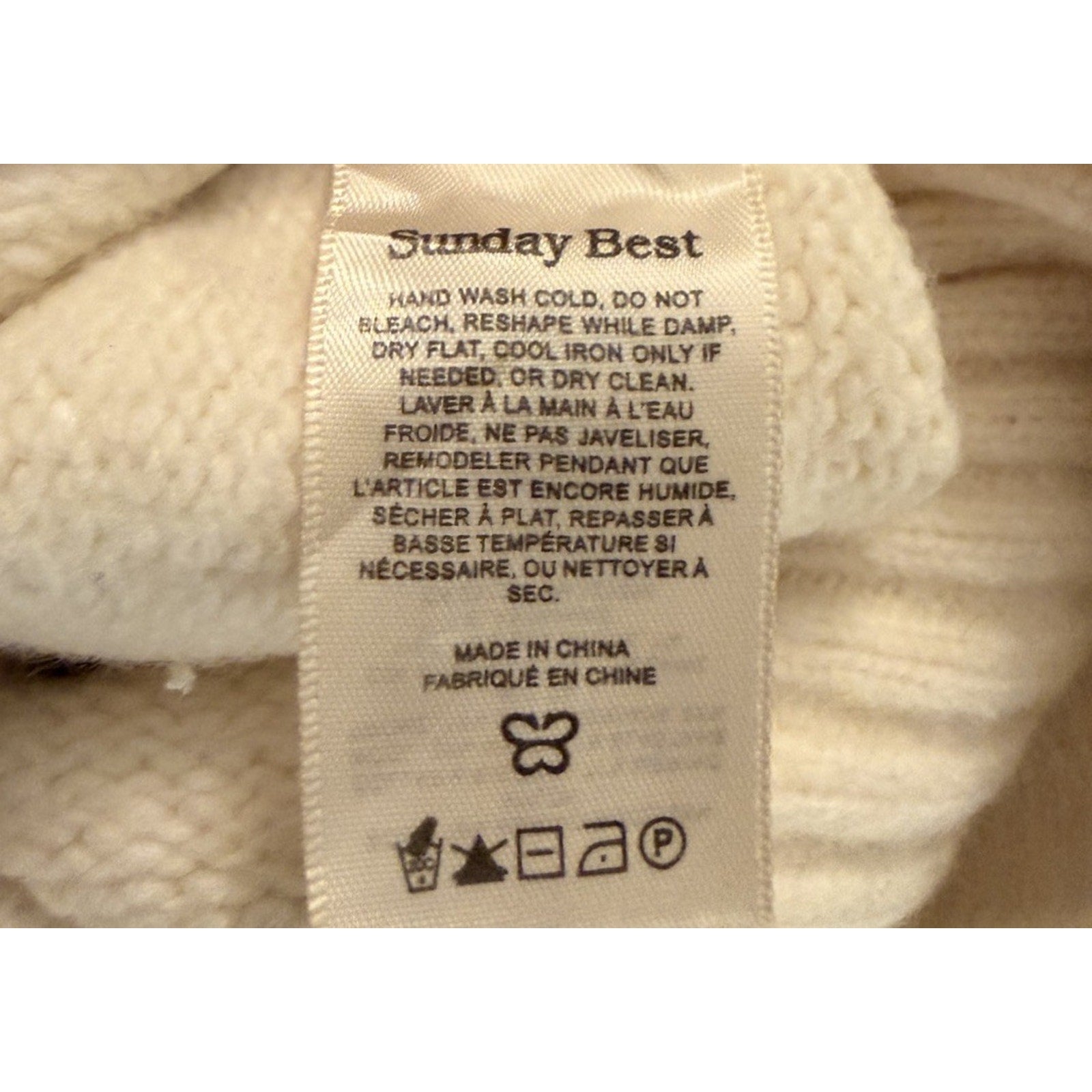 Sunday Best by Aritzia Peggy Cropped Merino Wool Sweater – Cream Size Medium