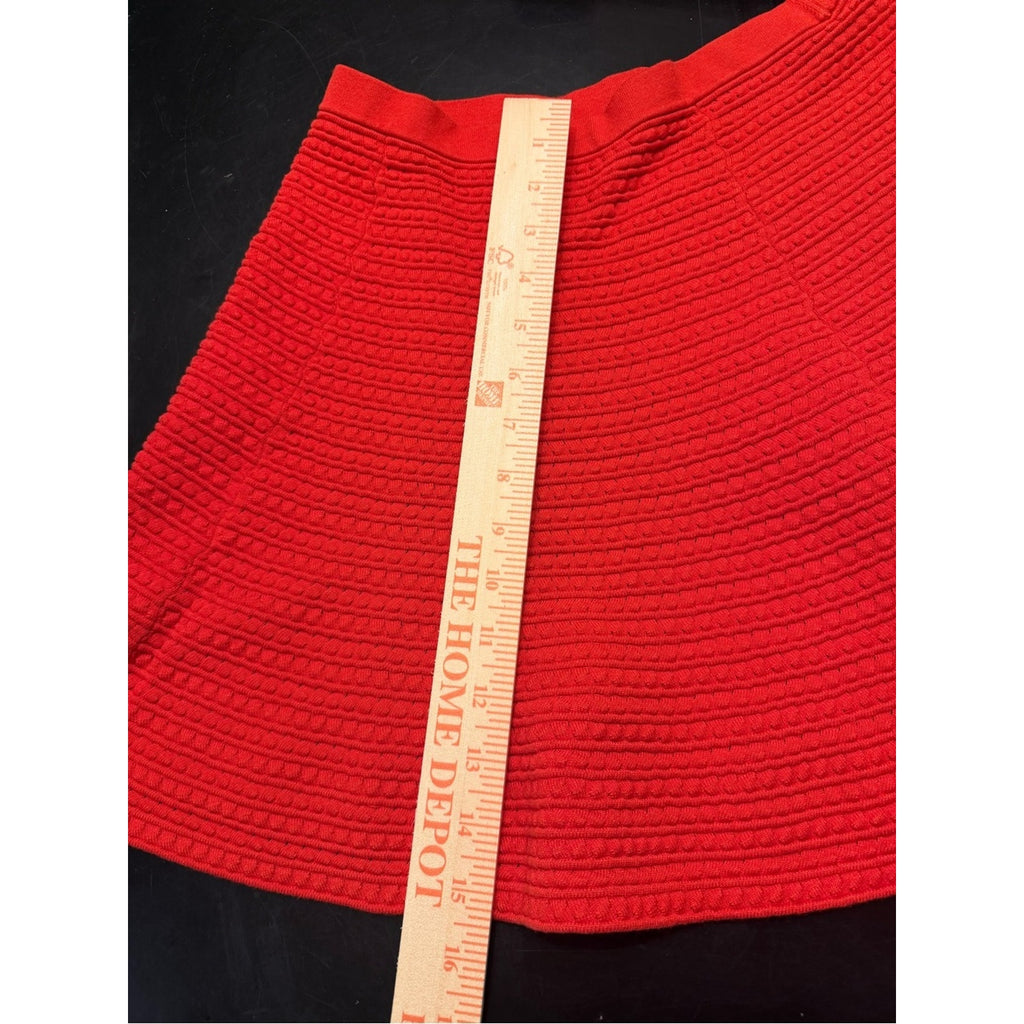 Theory Rortie Prosecco Red/ Orange Textured A-Line Skater Skirt