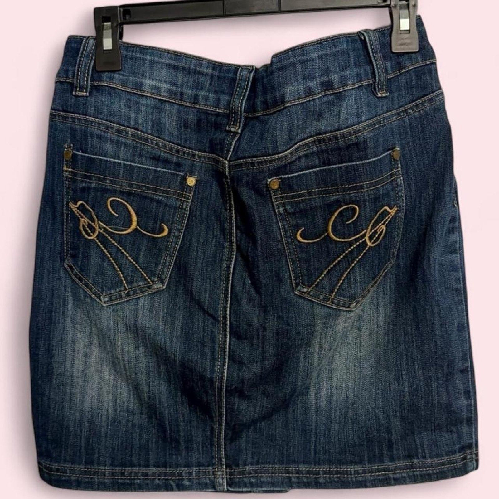 Mim Paris denim button front mini skirt French Girl Aesthetic