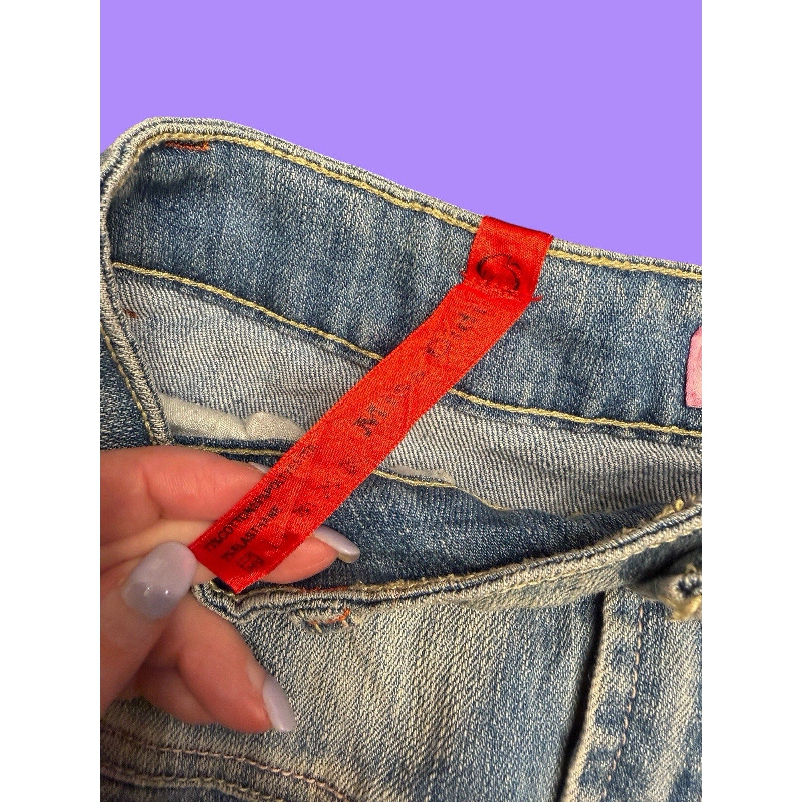 Y2K Denim Mini skirt with pleats embroidered pocket design size EUR 36 (us 4)