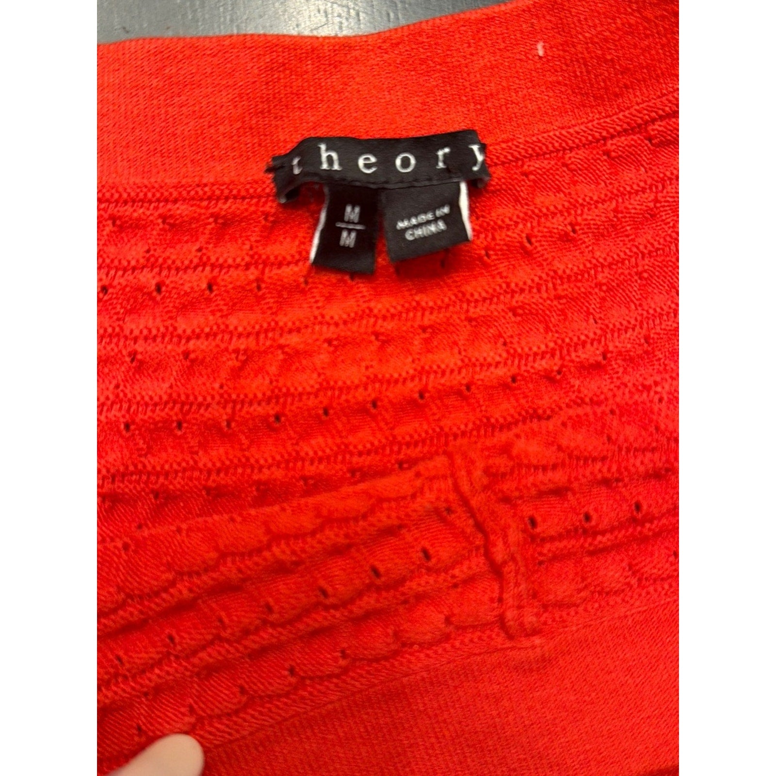 Theory Rortie Prosecco Red/ Orange Textured A-Line Skater Skirt